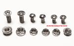 Stainless steel screw and nut set for licence plate